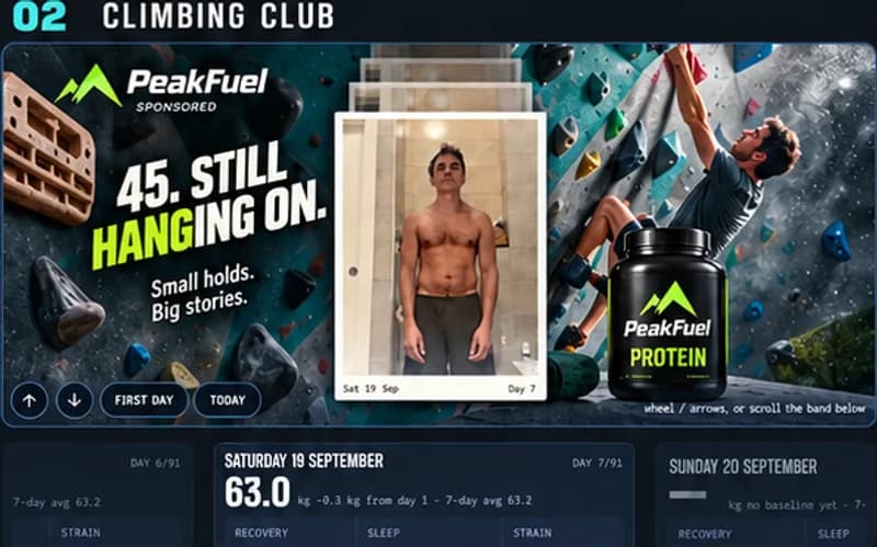 A sponsored day for PeakFuel: Climbing club
