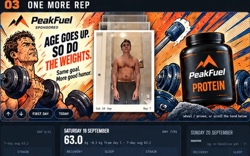 A sponsored day for PeakFuel: One more rep