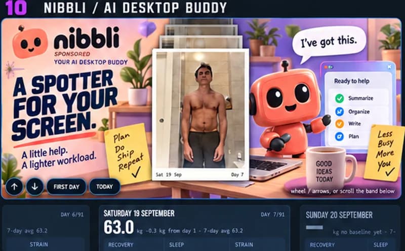 A sponsored day for nibbli: AI desktop buddy